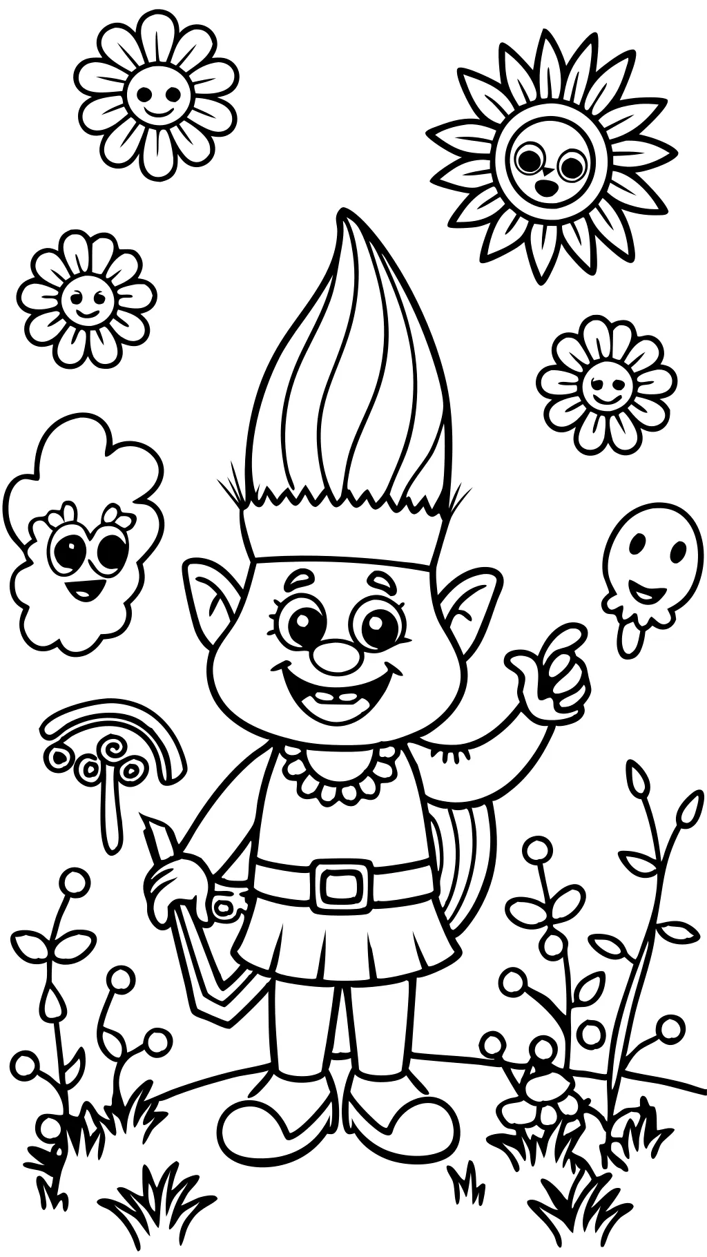 Páginas para colorear de películas de trolls gratis